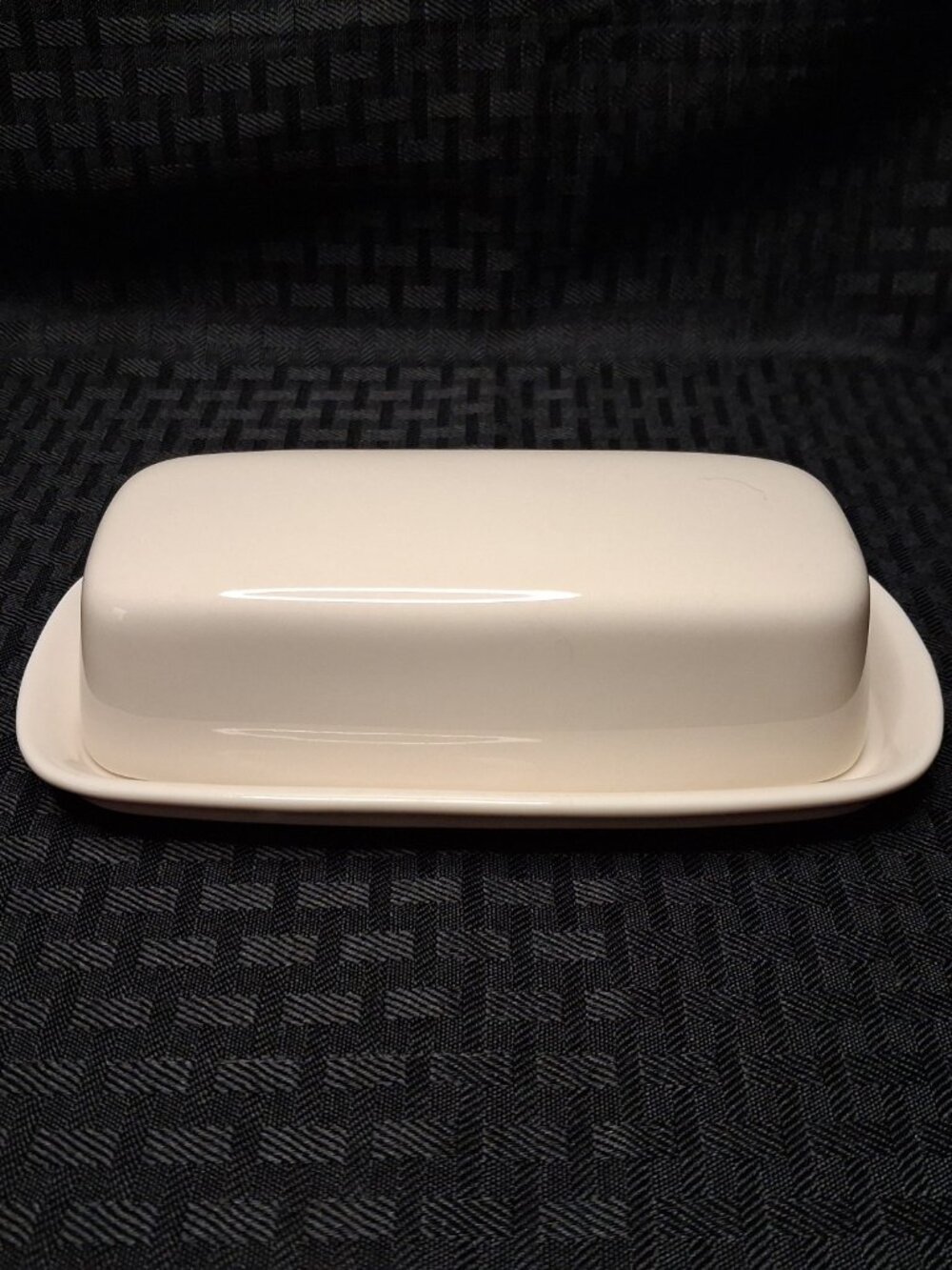 Vintage Corning 81-TY White Butter Dish and Cover Off White
